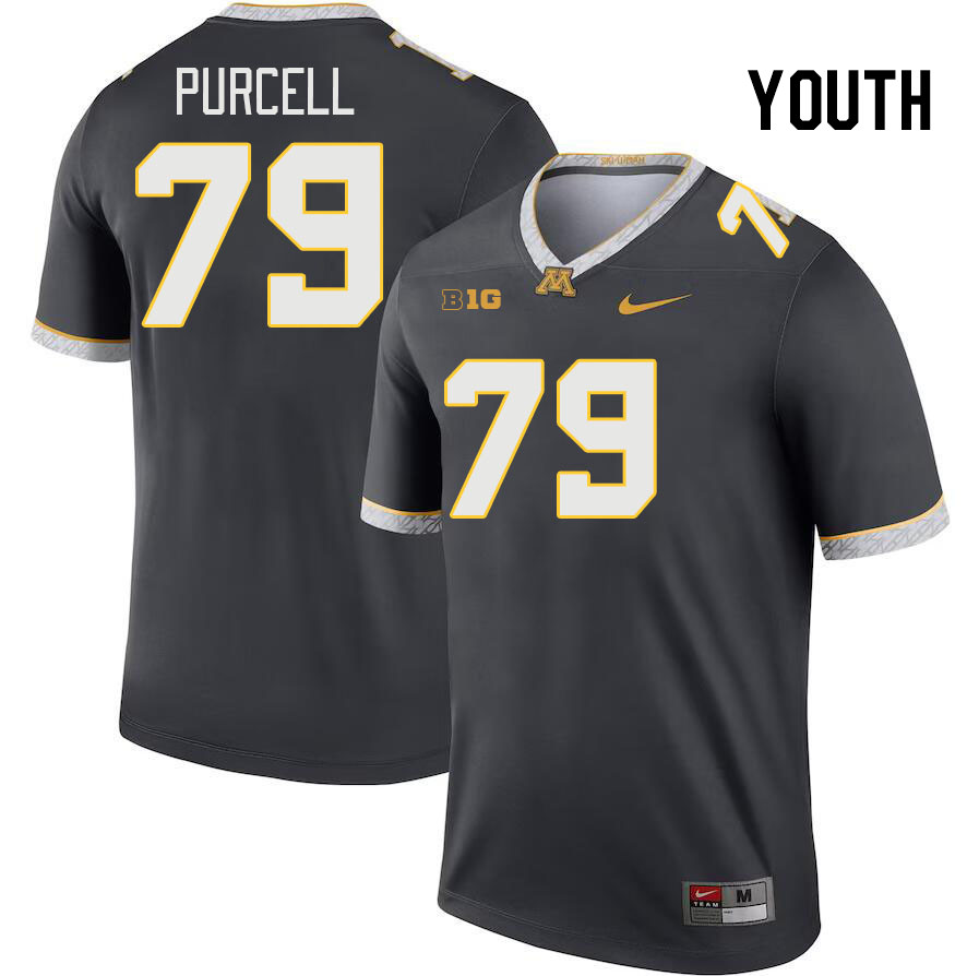 Youth #79 Logan Purcell Minnesota Golden Gophers College Football Jerseys Stitched-Charcoal - Click Image to Close